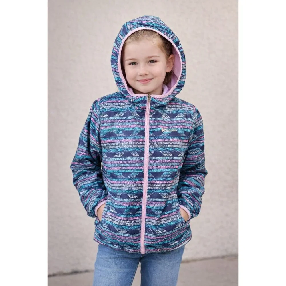 NWOT Columbia Pixel Grabber Reversible Jacket Girl Size M Outer Wear Lightwight - Picture 1 of 12